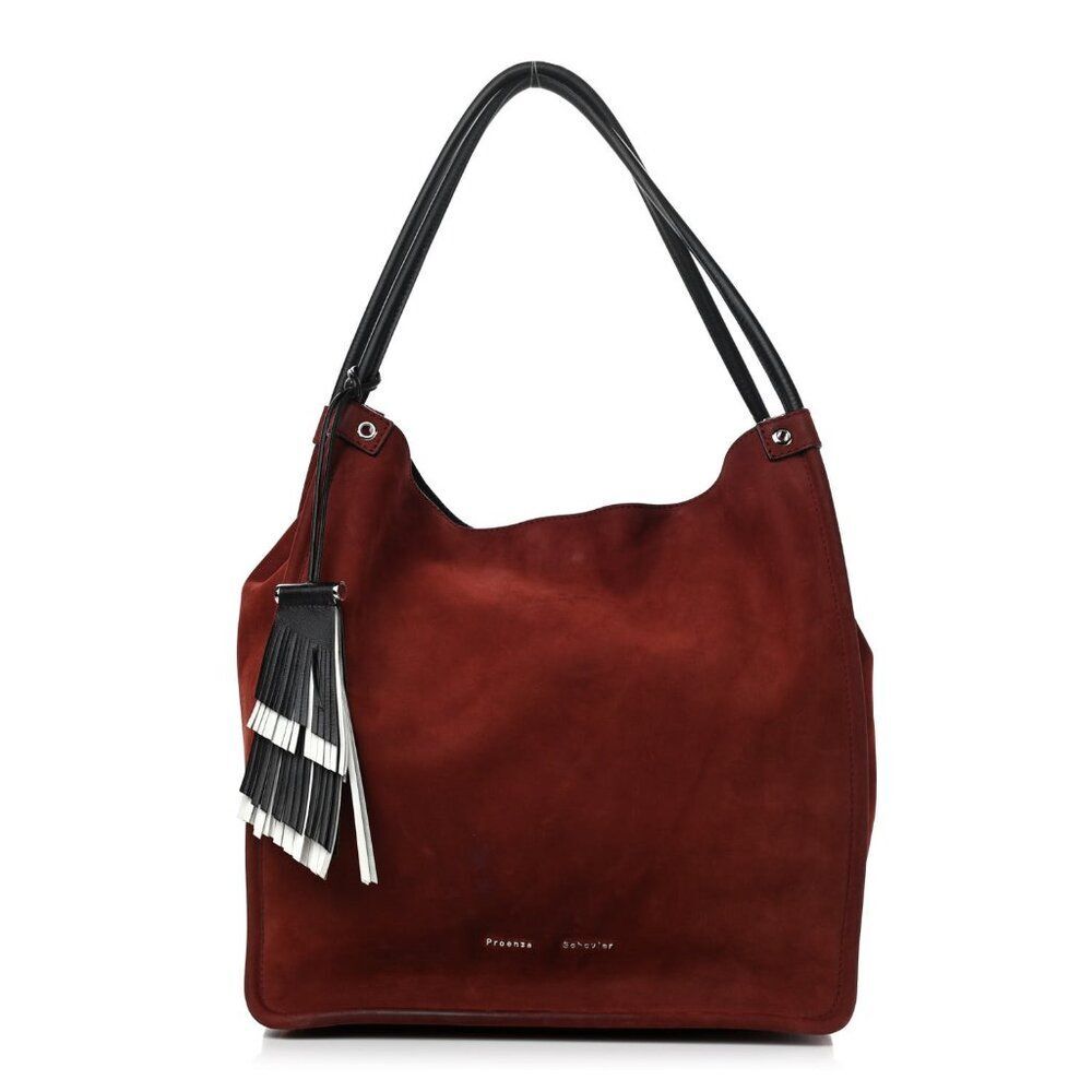 Proenza Schouler PS Nabuk Leather Medium Tote Tassel Plum Purple + Dust Bag